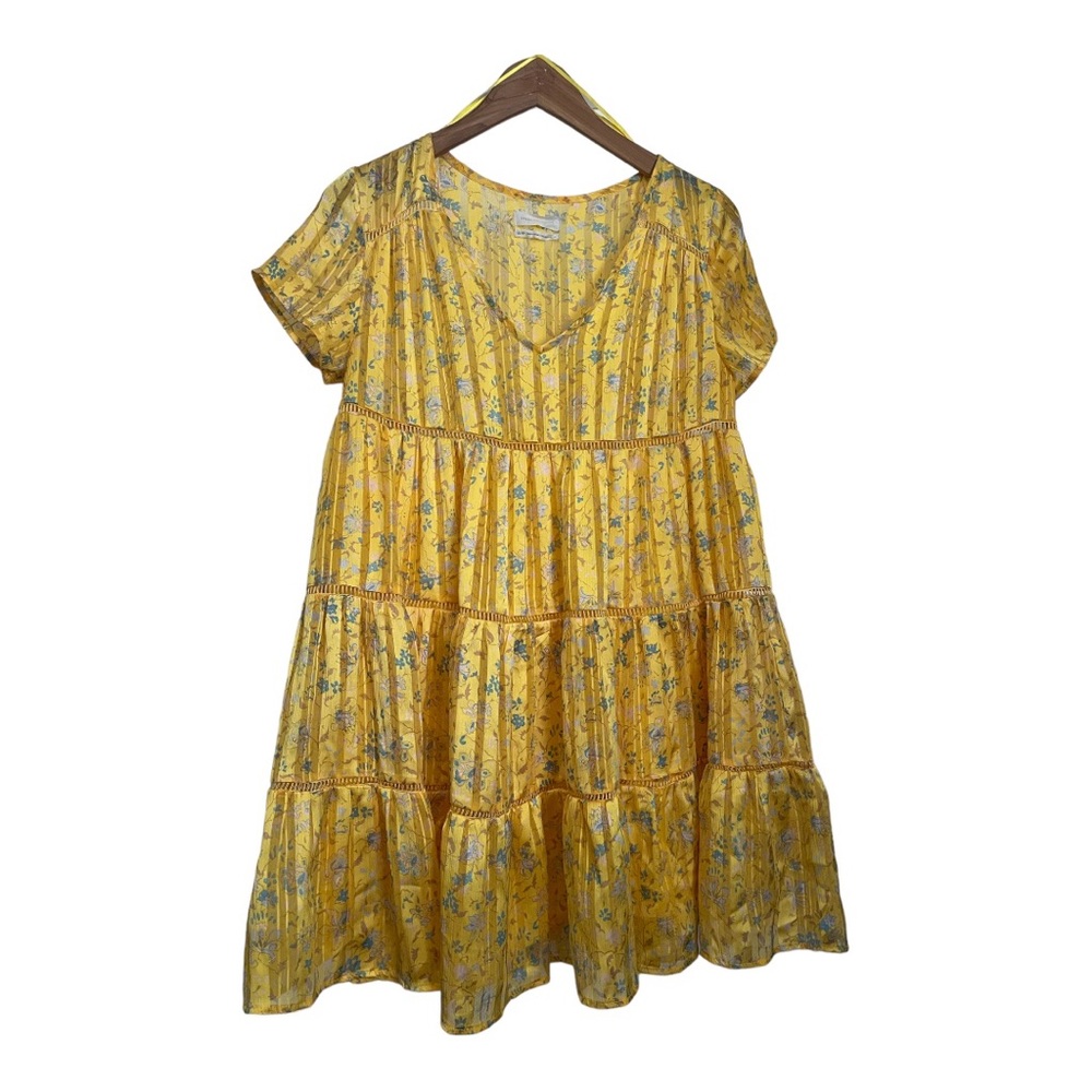 UO Pippa Chiffon Tiered Mini Dress